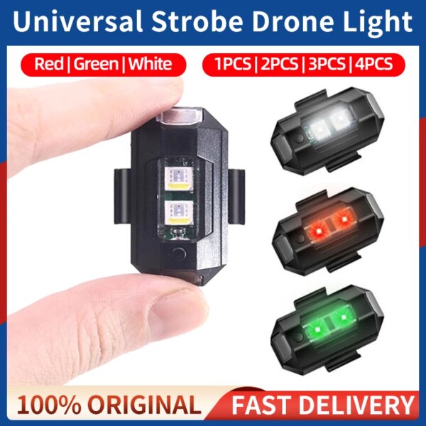 1/2/3/4PCS Universal Strobe Drone Light Warning Mini Signal Lighting For RC FPV DJI Mini 2 Mavic Air 2 Drone Car Motorcycle