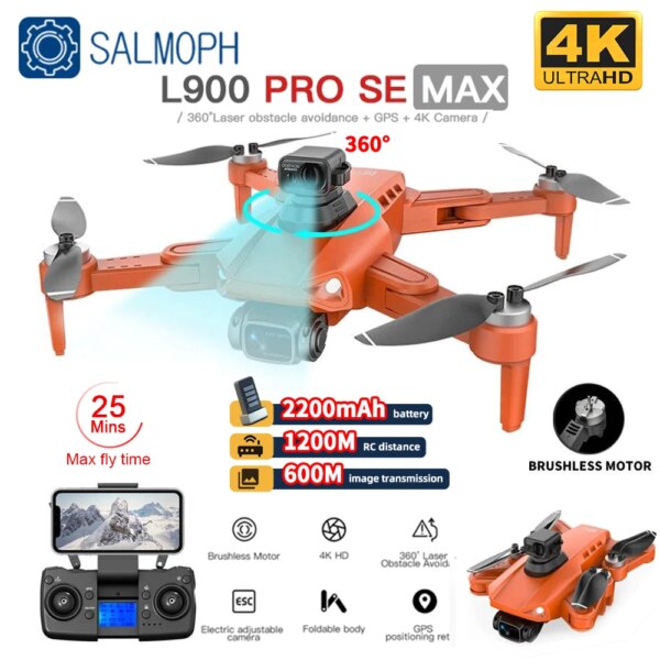 L900 Pro SE MAX Drone 4K Professional With Camera 5G WIFI 360 Obstacle Avoidance FPV Brushless Motor RC Quadcopter Mini Dron