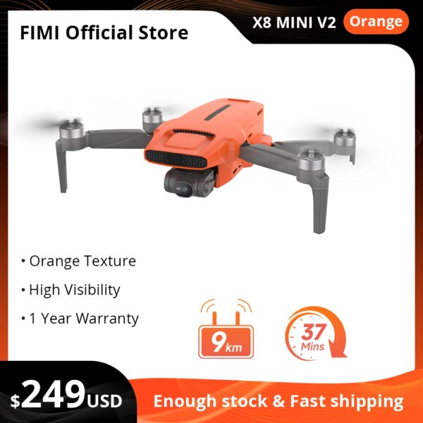 FIMI X8 MINI V2 Drone 4k professional 9km range 3-axis Gimbal camera 250g-Class Ultralight design smart tracking mini pro drone