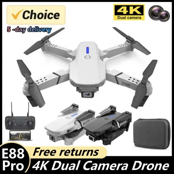 New E88Pro RC Drone 4K Professinal With 1080P Wide Angle Dual HD Camera Foldable RC Helicopter WIFI FPV Height Hold Apron Sell