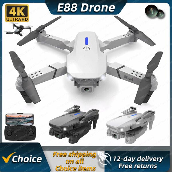 New E88 Pro RC Drone 4K Professinal With 1080P Wide Angle Dual HD Camera Foldable RC Helicopter WIFI FPV Height Hold Apron Sell