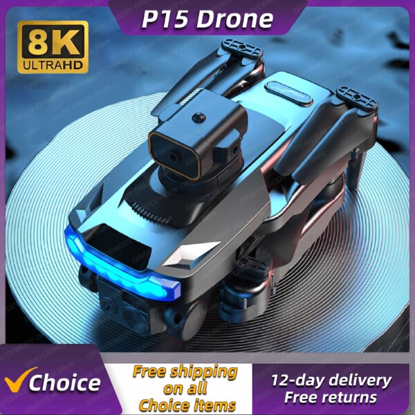 New P15 Mini Drone 4k Profesional 8K HD Camera Obstacle Avoidance Aerial Photography Brushless Foldable Quadcopter Selling Apron