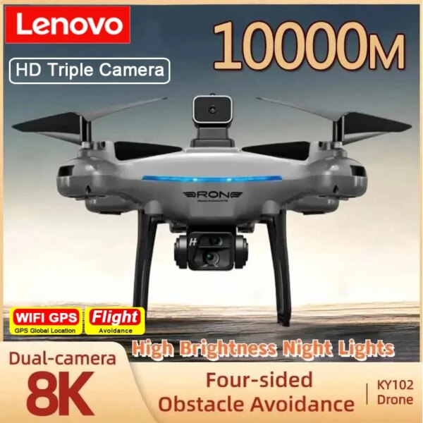 Lenovo KY102 Drone 8K Profesional Dual-Camera Aerial Photography 360 Obstacle Avoidance Optical Flow Four-Axis RC Aircraft Toy