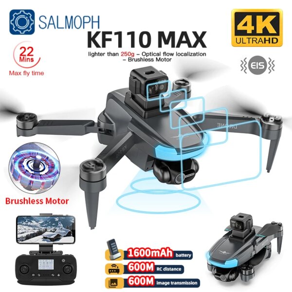 KF110 / KF110MAX Drone 4K Profesional with HD Camera 5G WiFi GPS 2-Axis anti shake Gimbal Quadcopter Brushless Motoror Mini Dron