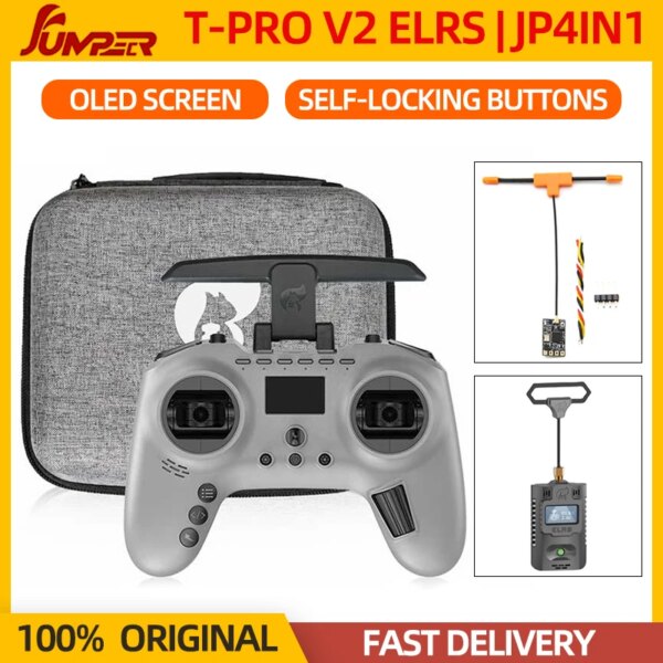 New Jumper T-Pro TPRO V2 Internal ELRS 2.4G 1000mW ExpressLRS Remote Radio Controller OLED Screen Self-locking For Drone