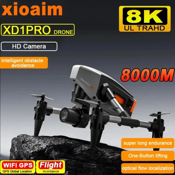 For Xiaomi XD1 Drone 8K Professional Dual Camera Height Maintaining 4 Sides Obstacle Avoidance RC Quadcopter Toy for Adult Child