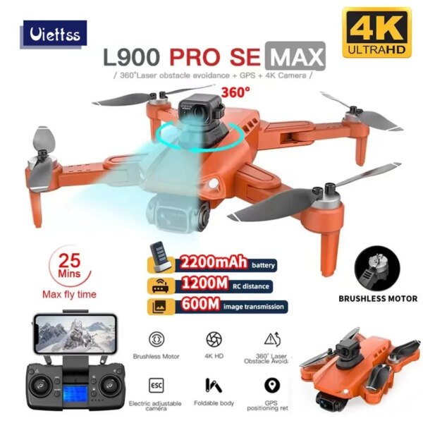 L900 Pro SE MAX Drone 4K Professional With Camera 5G WIFI 360 Obstacle Avoidance FPV Brushless Motor RC Quadcopter Mini Dron