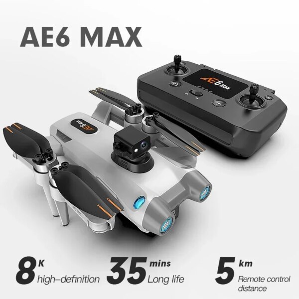 NEW AE6 MAX Drone GPS Optical flow positioning  360° obstacle avoidance 8K Professional HD ESC Dual Cameras DC FPV Drone