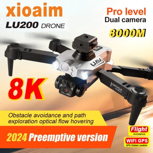 For Xiaomi LU200 Drone 8K GPS Professional RC Plane Photography Optical Flow Obstacle Avoidance Quadcopter for Adults Children