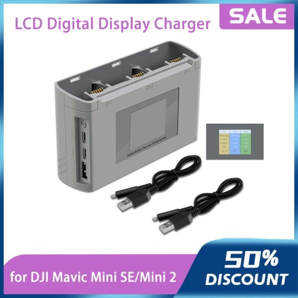 Mini 2 Two-Way Charging Hub Charge Multiple Batteries for DJI Mavic Mini SE/Mini 2 with Color LCD Digital Display Charger New