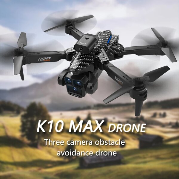 K10 Max/E88 Drone 4K High-Definition Three Camera Optical Flow Positioning Professional Aerial Photography Foldable Quadcopter