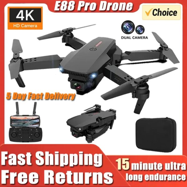 New E88Pro RC Drone 4K Professinal With 1080P Wide Angle Dual HD Camera Foldable RC Helicopter WIFI FPV Height Hold Apron Sell