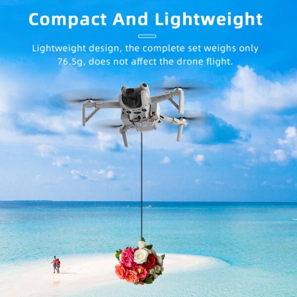 For DJI Mini 4 Pro Drone Airdrop Thrower System USB Charging Air Dropper Device Delivery Dropper for Fishing and Casting Farther