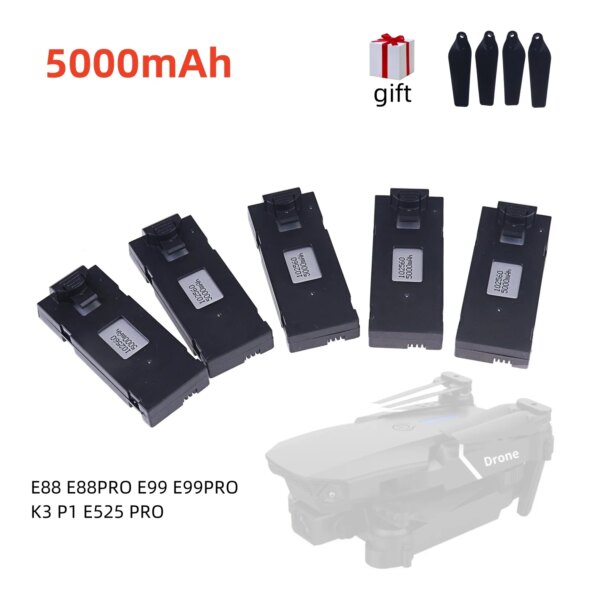 E88 Battery 3.7V 5000Mah  For E88 E88PRO E525 E525PRO P1 K3 S2 Charger Uav Drone Battery Special  Rc Parts RC Drone  Accessory