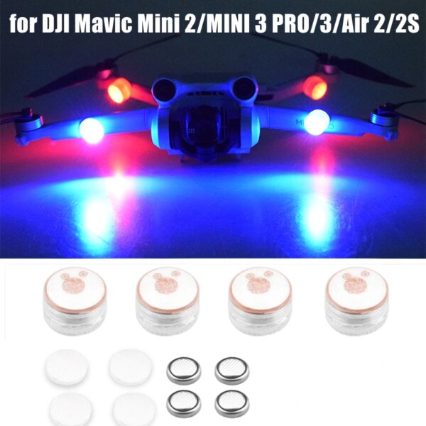 2/4pcs Night Flying Signal Strobe LED Flash Lights for DJI Mavic 3/Air 2/2S/Mini/MINI 3 PRO/2 Pro Zoom FPV Avata Drone Accessory