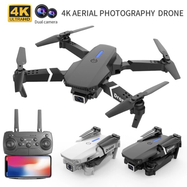 2023 E88 Pro WIFI FPV Professional Drone Wide Angle 4K HD 1080P Camera Height Hold RC Foldable Quadcopter Dron Helicopter Toys