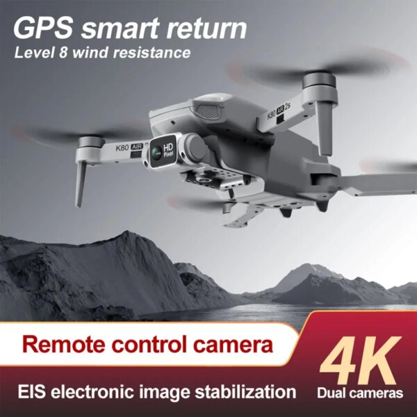 2023 Hot K80 Air2s GPS Drone Professional Brushless Motor 4K Ultra HD Camera 28min Flight Distance 1km 5G WIFI FPV Quadcopter