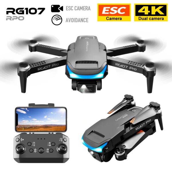 2023 RG107 Mini Drone Obstacle Avoidance HD drone 4k profesional Dual Camera Optical Flow Positioning Four Axis Aircraft Toys