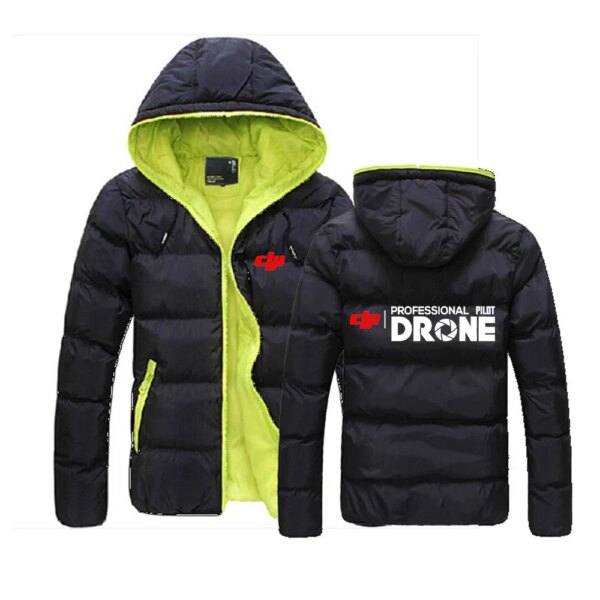 2024 Men Dji Drone Professional Pilot Autumn Six-color Cotton Jacket Comfortable Casual Hooded Comfortable Solid Color Coat Top