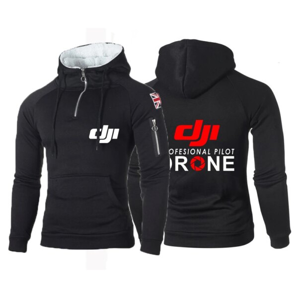 2024 Men New Dji Drone  Professional Pilot Hoodies Loose Pullover Letter Print Sweatshirts Chicken Brothers Pullovers Warm Top