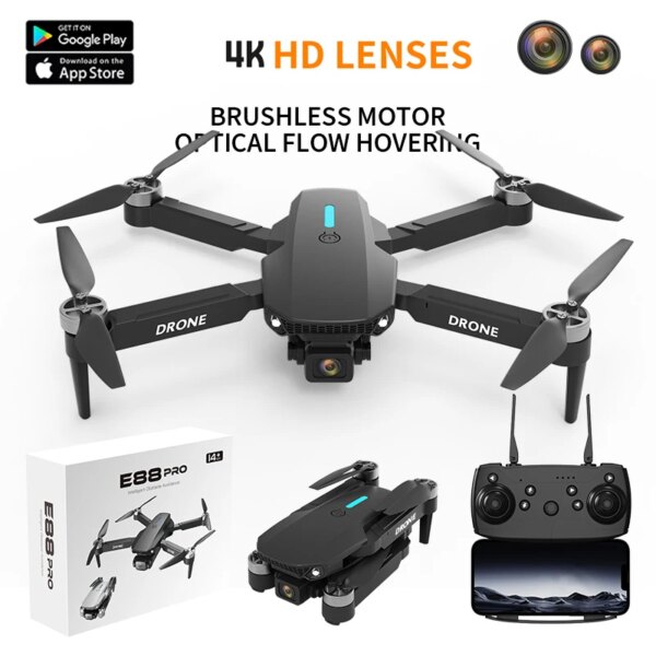 2024 New E88 Pro 5G WIFI FPV Drone Wide Angle HD 4K 1080P Camera Height Hold Foldable Quadcopter Dron RC Helicopter Toys Gift