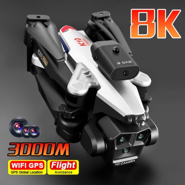 2024 Professinal K10Max/E88 Mini Drone 8K Three Camera Wide Angle Optical Localization Fourway Obstacle Avoidance RC Quadcopter