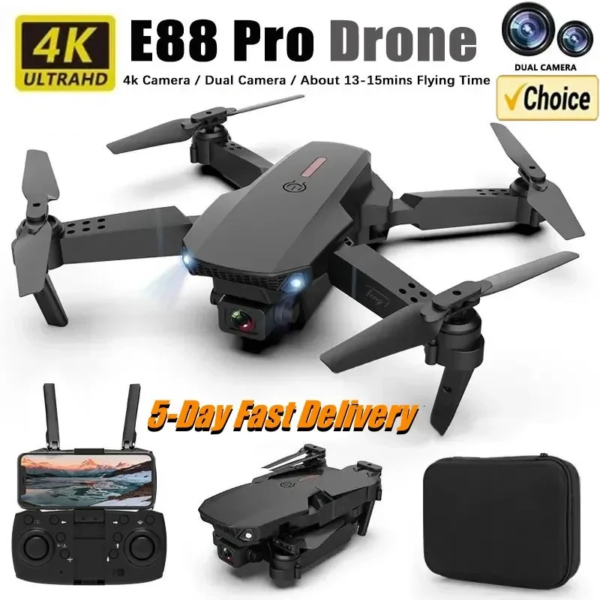 2024New E88Pro RC Drone With 4K Professinal VR Wide Angle Dual HD Camera Foldable RC Helicopter WIFI FPV Height Hold  Apron Sell