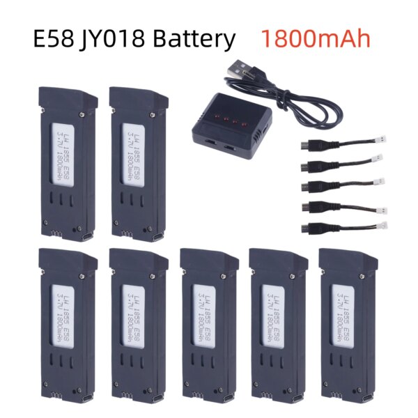 3.7V 1800mAh Lithium Battery Compatible with  E58 S168 JY019 S168 Quadcopter Spare Parts