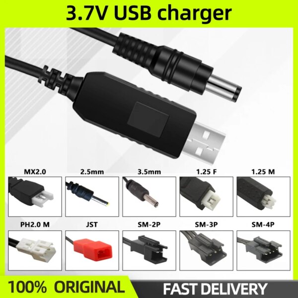 3.7V Battery USB Charger SM JST 2P MX2.0-2P 3.5 2.5 1.25 PH2.0 For RC FPV Helicopter Quadcopter Toys Car Model Truck Drone Parts