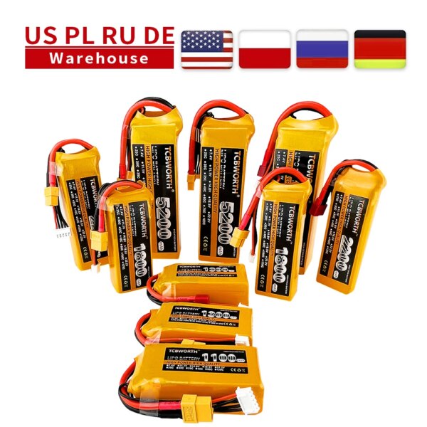 3S 11.1V RC LiPo Battery 1300 1500 1800 2200 3000 6000mAh 25C 35C 60C For RC Aircraft Quadrotor Drone Airplane 3S Batteries