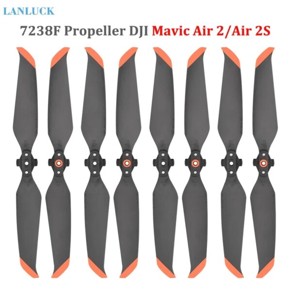 4 Pairs Low Noise 7238 Propeller Props for DJI Air 2s/Mavic Air 2 Drone Quick-Release 7238F Blade Propellers Wing Accessories