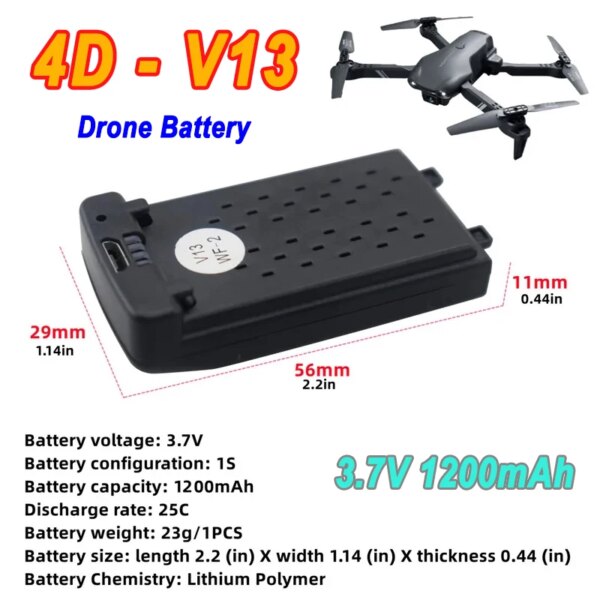 4D-V13 Mini Drone Original Battery 3.7V 1200MAH For 4D V13 RC Helicopters/Quadcopter V13 Replacement Accessories Parts