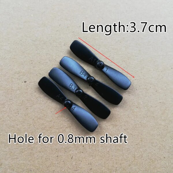 4PCS 3.7cm 4cm 4.2cm 0.8mm Hole Propellers for H49 901 SOL Mini RC Drone Spare Parts Blade Quadcopter Props h49wh Accessories