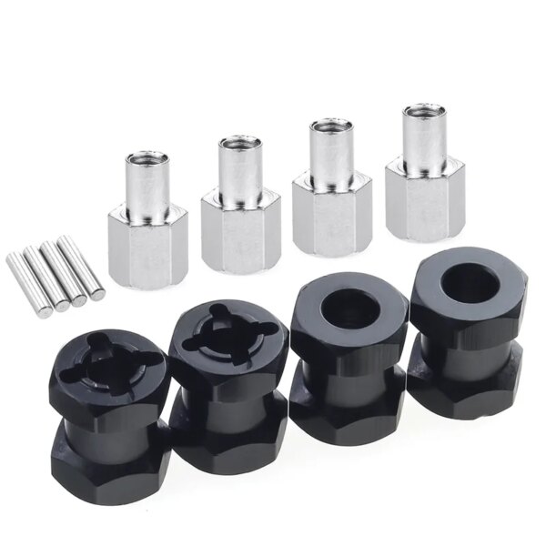 4Pcs Thickness 15mm/20mm/25mm/ Extension Parts 12mm Hex Wheel Hubs For Axial scx10 D90  90046 Tamiya MST 1/10 RC Car Crawler