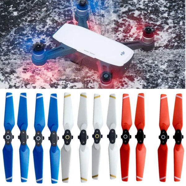 4pcs Propeller for DJI Spark Drone Quick-Release Props Folding 4730 Blades Accessories Spare Parts Wing Screw Blue red white