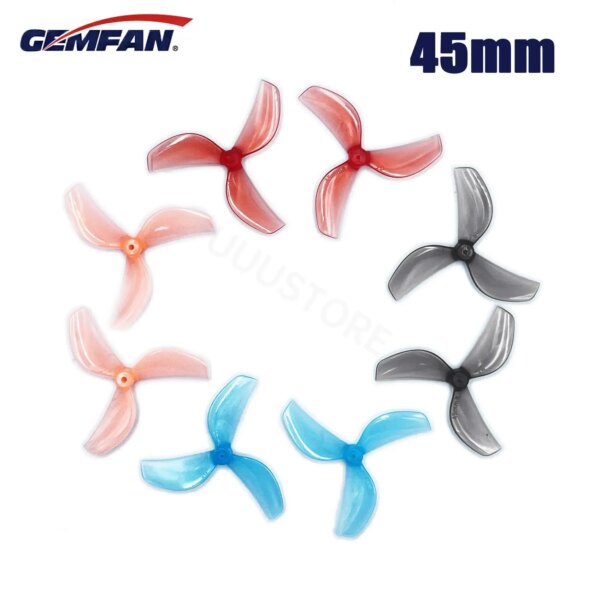 8PCS 4Pairs Gemfan 45mm 3-Blade 45mm-3 PC Propeller T-Mount 1mm 1.5mm 0805 Motor for FPV RC FreestyleTinywhoop Drones DIY Parts