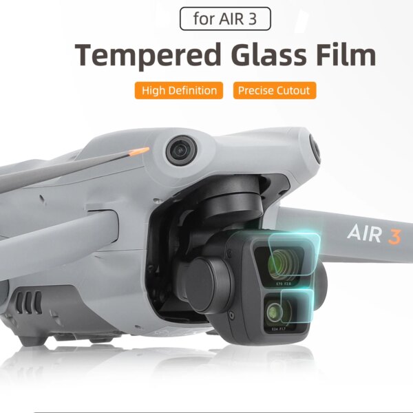 9H HD Tempered Glass Film for DJI Air 3 Drone Lens Anti-Scratch Protective Explosion-proof Camera Cover Films Accessories