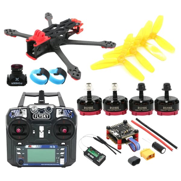 APEX 5inch Carbon Fiber FPV Drone(DC) I6X IA6B Betaflight F4 V3S PLUS FC BLHELI 45A 3-6S 4-in-1 ESC 2205 CW CCW Motor DIY