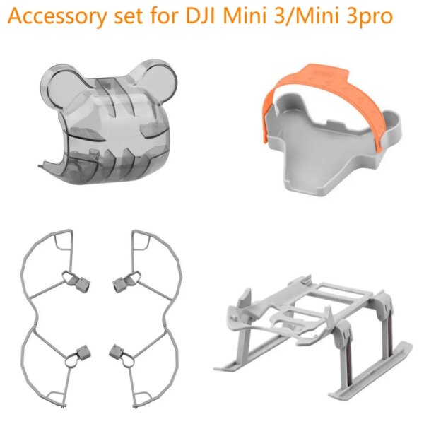 Accessories Kit for DJI Mini 3 Pro Lens Cap propeller guard Foldable Extension Support Legs Holder Landing Gear for Mini 3 Combo