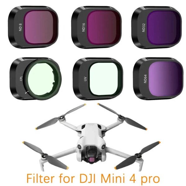 Aluminum Alloy Filter Set for DJI Mini 4 Pro Filter Camera Optical Glass ND8/16/32/64 CPL Polarizer Nd Filters Accessoires