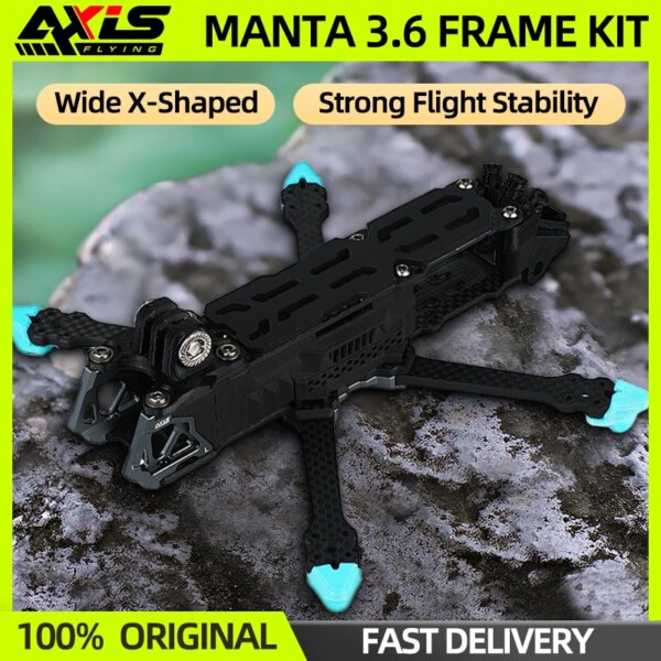 Axisflying MANTA 3.6 Inch 3.6'' Drone Frame KIT Wide X Shaped 162mm Wheelbase Flight Stability For DJI O3 FPV Freestyle Drone