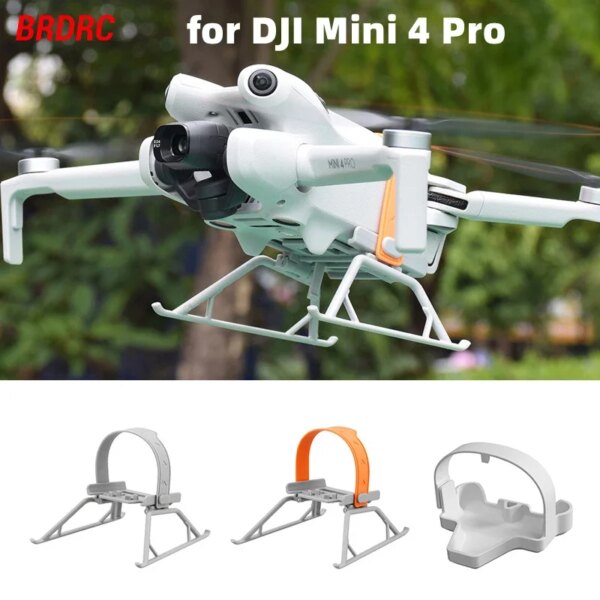 BRDRC Drone Accessories for DJI Mini 4 Pro Landing Gear Expanded Increased Bracket Propeller Holder Guard Lens Cap Combo Set