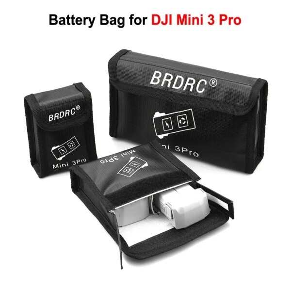 Battery Bag for DJI Mini 4 Pro/Mini 3 Pro Fireproof Battery Safe Bag Lipo Battery Bag Protector for DJI Mini 3 Pro Accessory