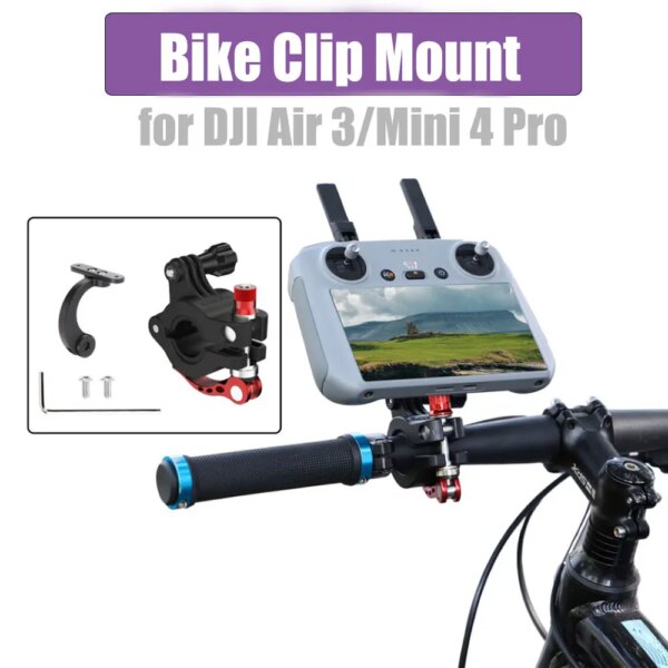 Bike Clip Mount for DJI Mini 4 Pro/Air 3 Bicycle Bracket Holder Fix Clamp Clip for DJI RC 2/RC N2 Remote Controller Accessory