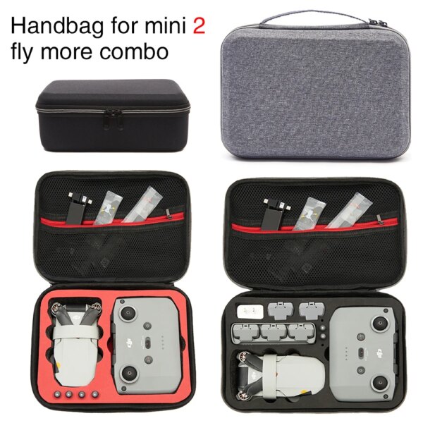 Bolsa para DJI Mini 2, funda de control remoto, baterías, Bolso Negro, Dron de viaje portátil para DJI Mavic Mini 2, accesorios para Drones