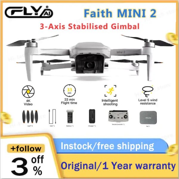 C-FLY Faith MINI2 4K Professional Drone HD Camera 249 Grams 3-Axis Gimbal Foldable Quadcopter Brushless Motor RC Dron