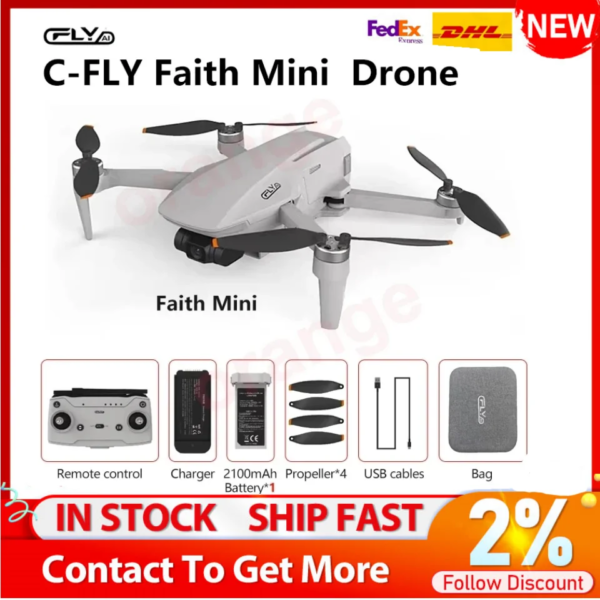 C-FLY Faith Mini Drone Drome 4K Professional With HD Camera Wifi 3-Axis Gimbal Foldable Brushless Motor GPS Dron RC Quadcopter