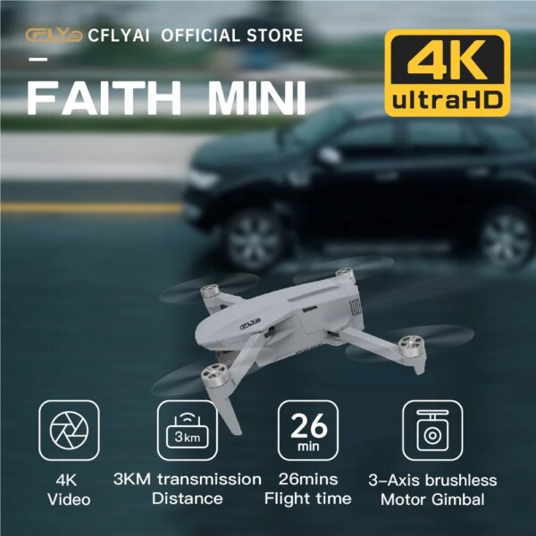 C-FLY Faith Mini Drone With Camera Profesional 4K HD Camera FPV Drone 3-Axis Gimbal 240g Foldable Brushless Motor RC Quadcopte