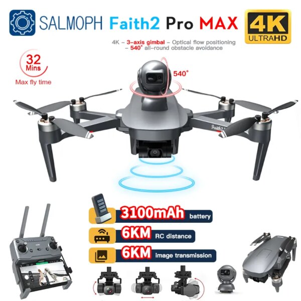 C-FLY Faith2 Pro Drone 4K Professional 3-Axis Gimbal 5G Wifi GPS FPV Dron With Camera HD 540° Obstacle Avoidance RC Quadcopter