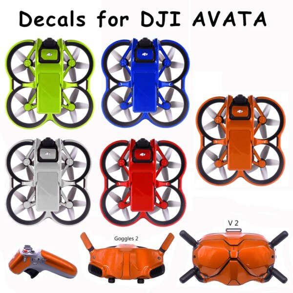 Calcomanías de colores para drones Avata, cubierta protectora de piel extraíble, gafas 2 V2, accesorios, pegatina impermeable a prueba de arañazos